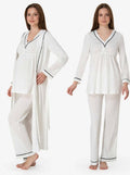 Ensemble 3 Pièces Maternité en Coton Bio - Pyjama d'Allaitement Doux | Pyjama Bruxelles